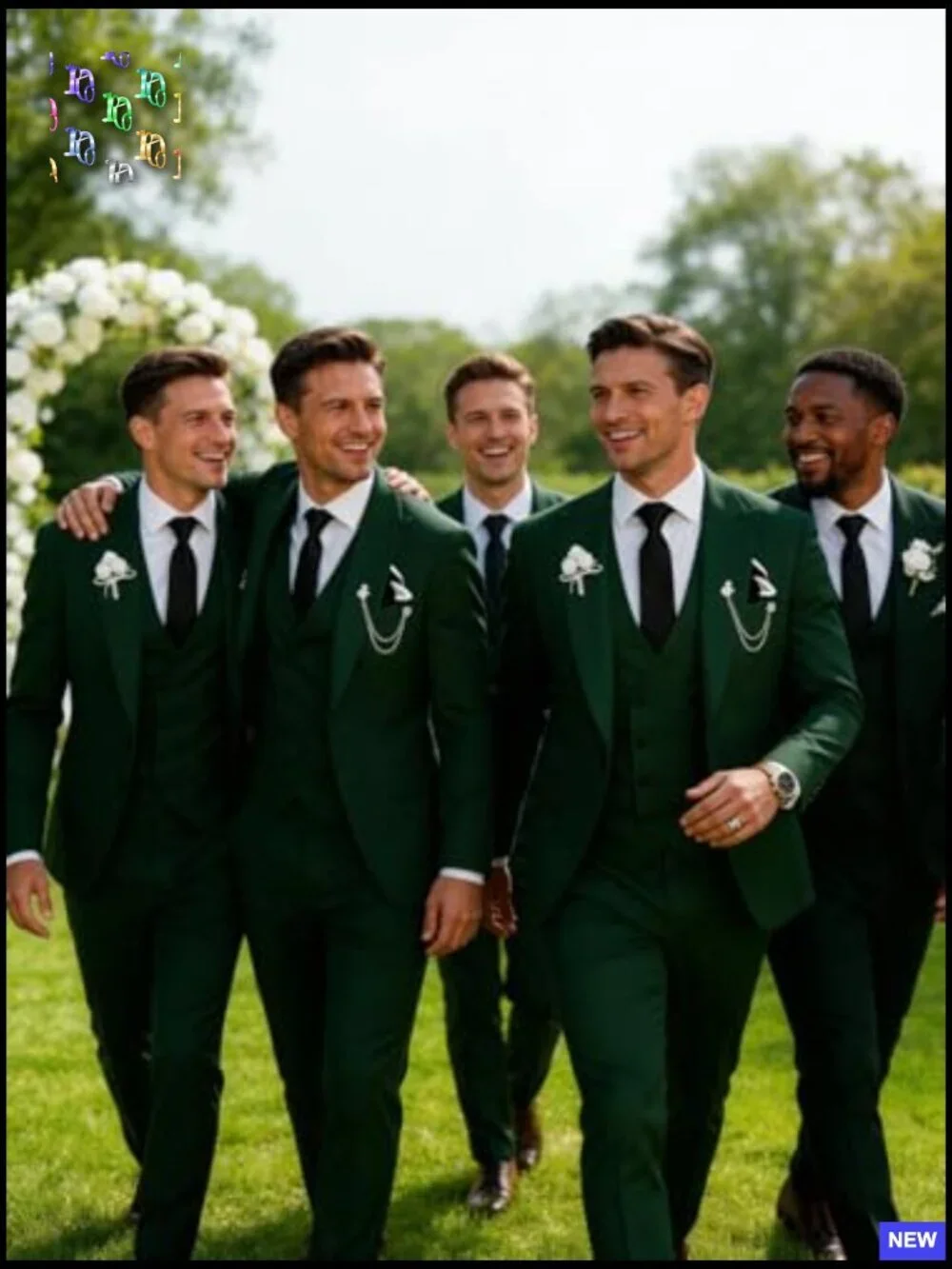 Slim Fit Double Breasted Three Piece Suit Formal Wedding Prom Dinner Party